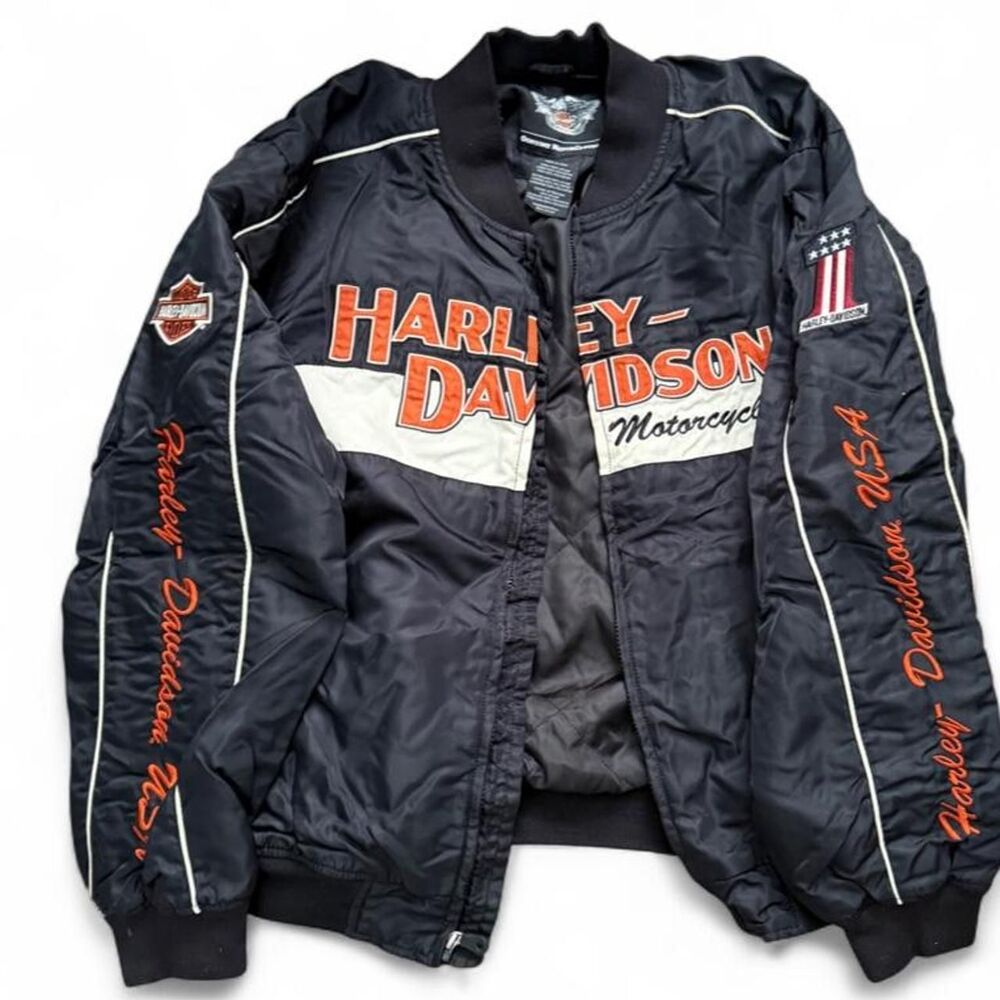 Harley-davidson Men's Navy and Black Jacket